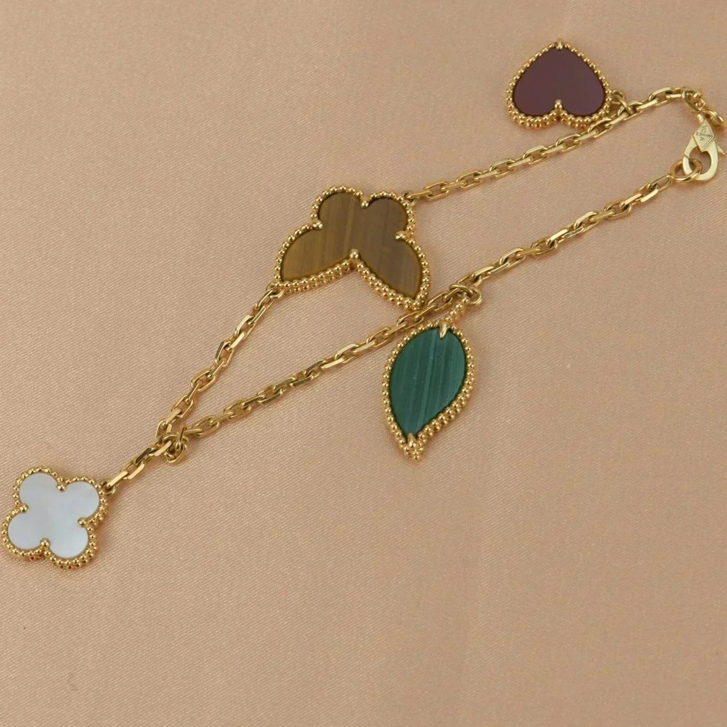 [Grace Jewelry]LUCKY SPRING 5 MOTIF GOLD BRACELET