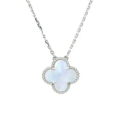 [Grace Jewelry]CLOVER  15MM WHITE MOTHER-OF-PEARL SILVER