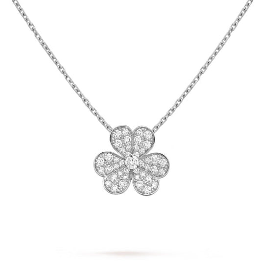 [Grace Jewelry]CLOVER DIAMOND NECKLACE SILVER