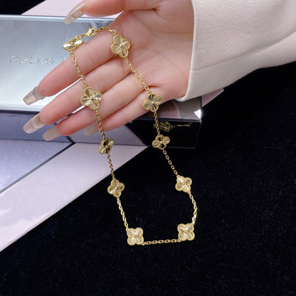 [Grace Jewelry]CLOVER 10 MOTIFS LASER NECKLACE