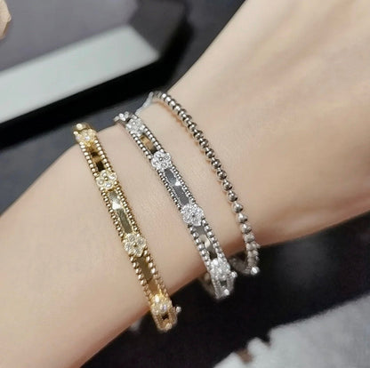 [Grace Jewelry]CLOVER BRACELET 4MM DIAMONDS