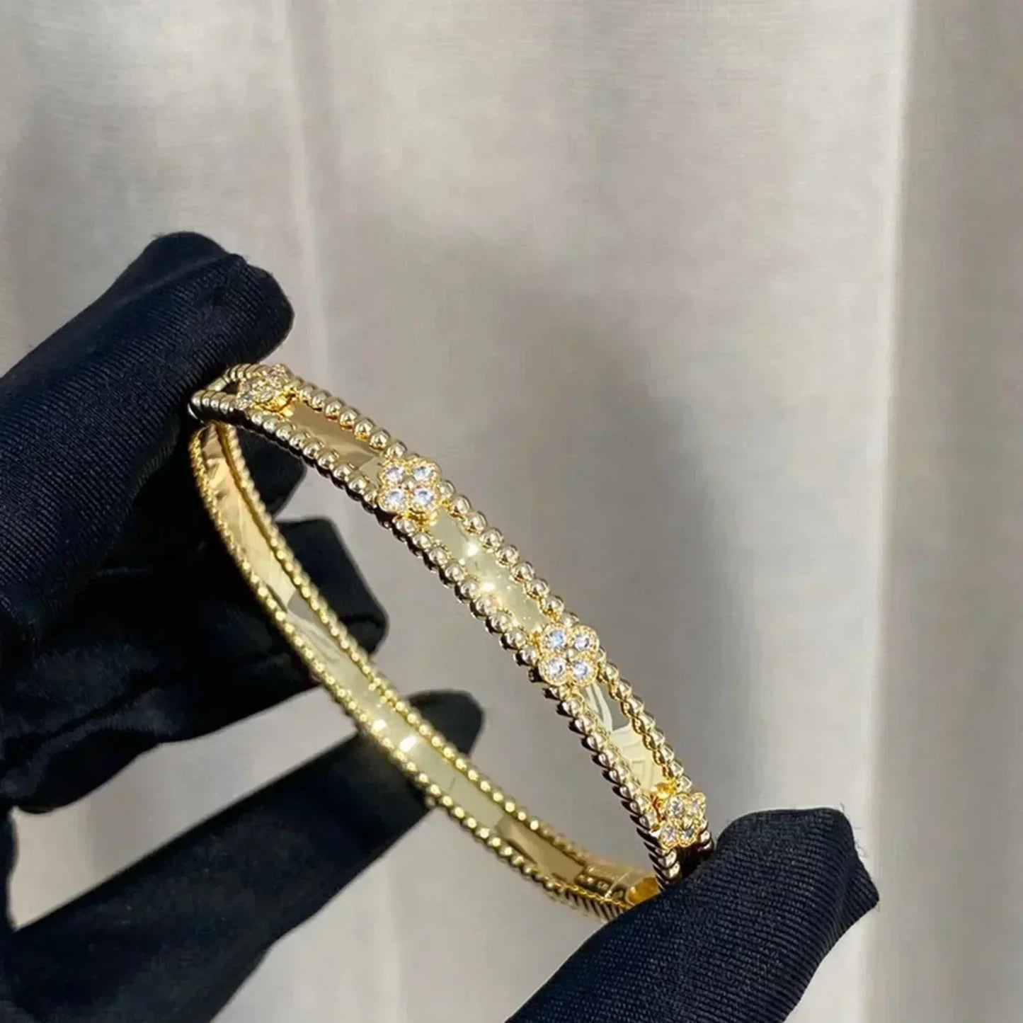 [Grace Jewelry]CLOVER BRACELET 4MM DIAMONDS