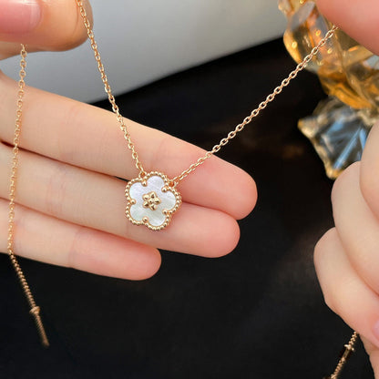 [Grace Jewelry]LUCKY  WHITE MOP  PLUM BLOSSOM NECKLACE