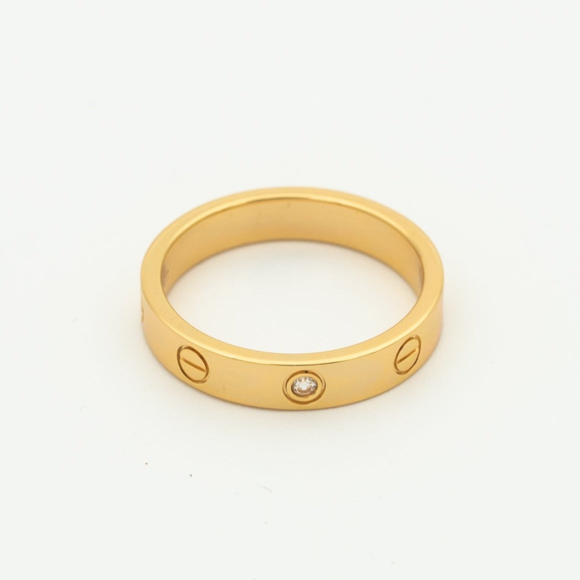 [Grace Jewelry]LOVE RING 4MM 1 DIAMOND PINK GOLD