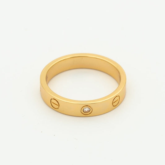 [Grace Jewelry]LOVE RING 4MM 1 DIAMOND PINK GOLD