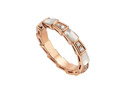 [Grace Jewelry]SERPENTI RING PINK GOLD DIAMOND MOP 3MM