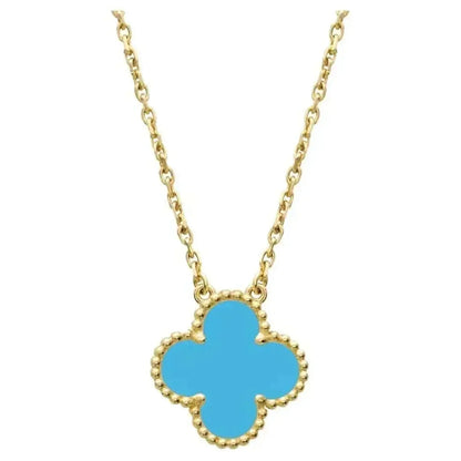 [Grace Jewelry]CLOVER 15MM VINTAGE TURQUOISE NECKLACE