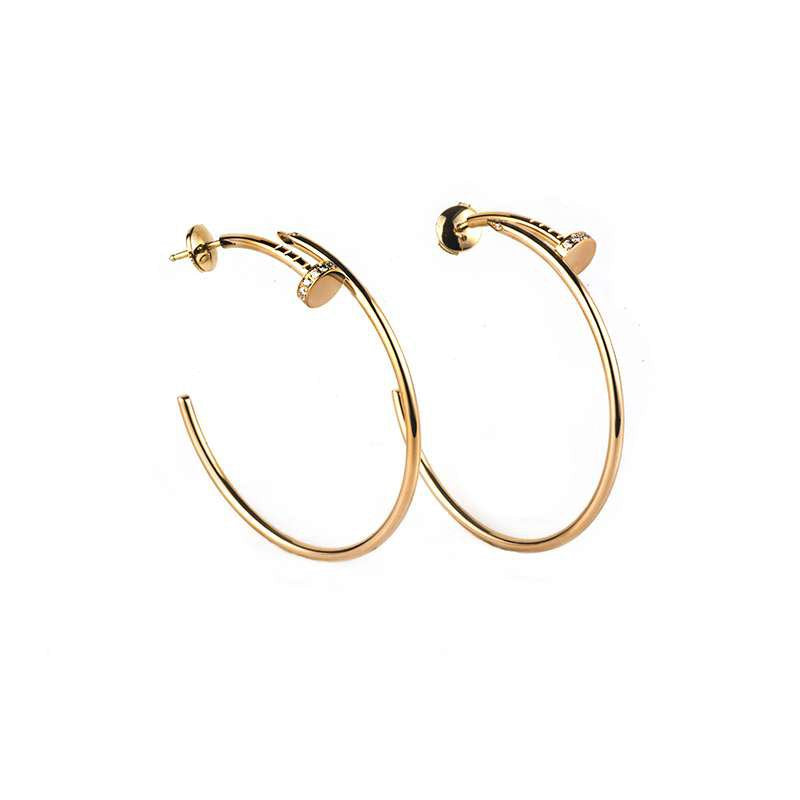 [Grace Jewelry]JUSTE EARRINGS GOLD DIAMONDS 1.8MM