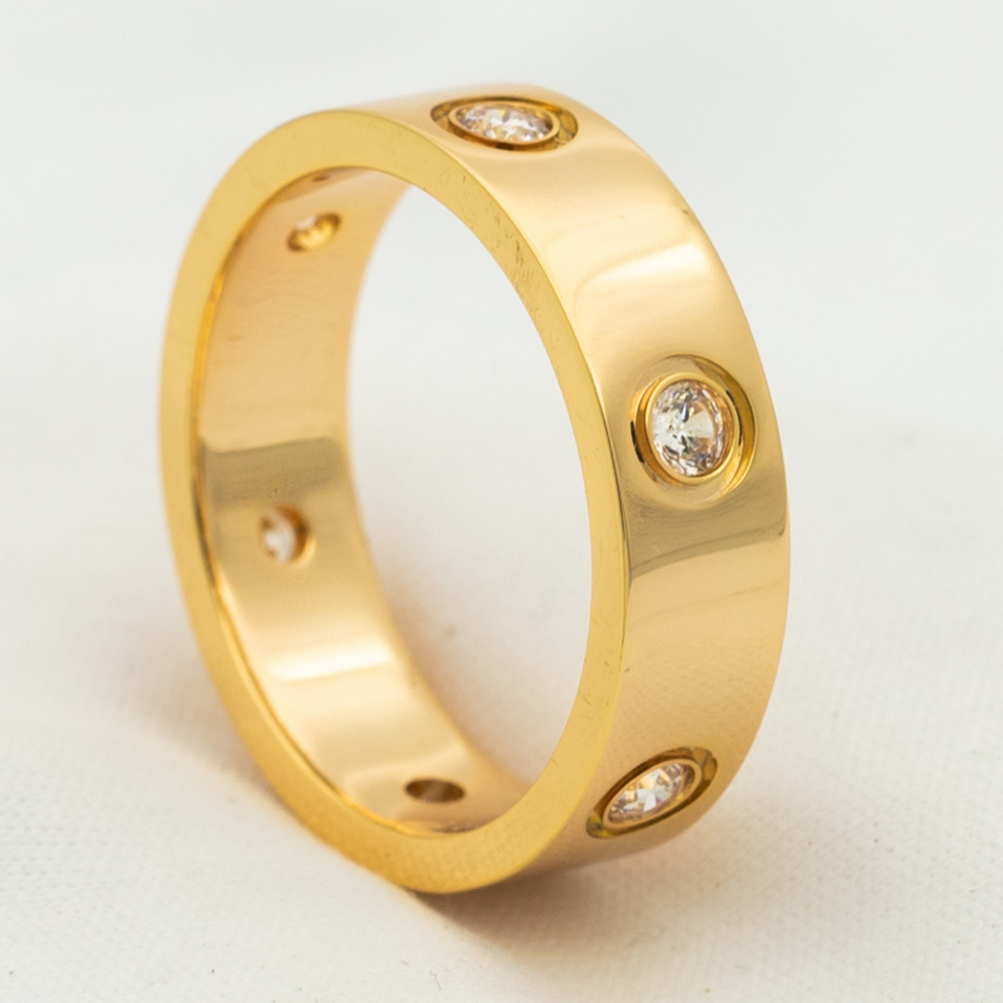 [Grace Jewelry]LOVE RING 5.5MM 6 DIAMONDS PINK GOLD