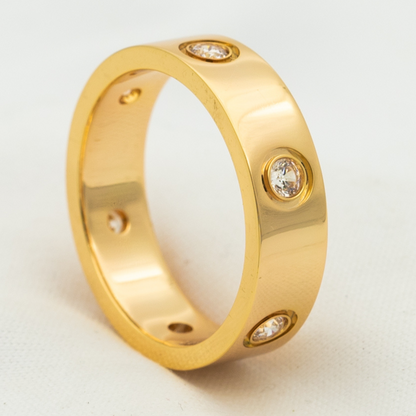 [Grace Jewelry]LOVE RING 5.5MM 6 DIAMONDS PINK GOLD