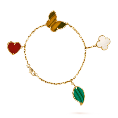 [Grace Jewelry]LUCKY SPRING 5 MOTIF GOLD BRACELET