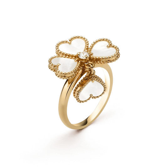 [Grace Jewelry]SWEET CLOVER WHITE MOP RING