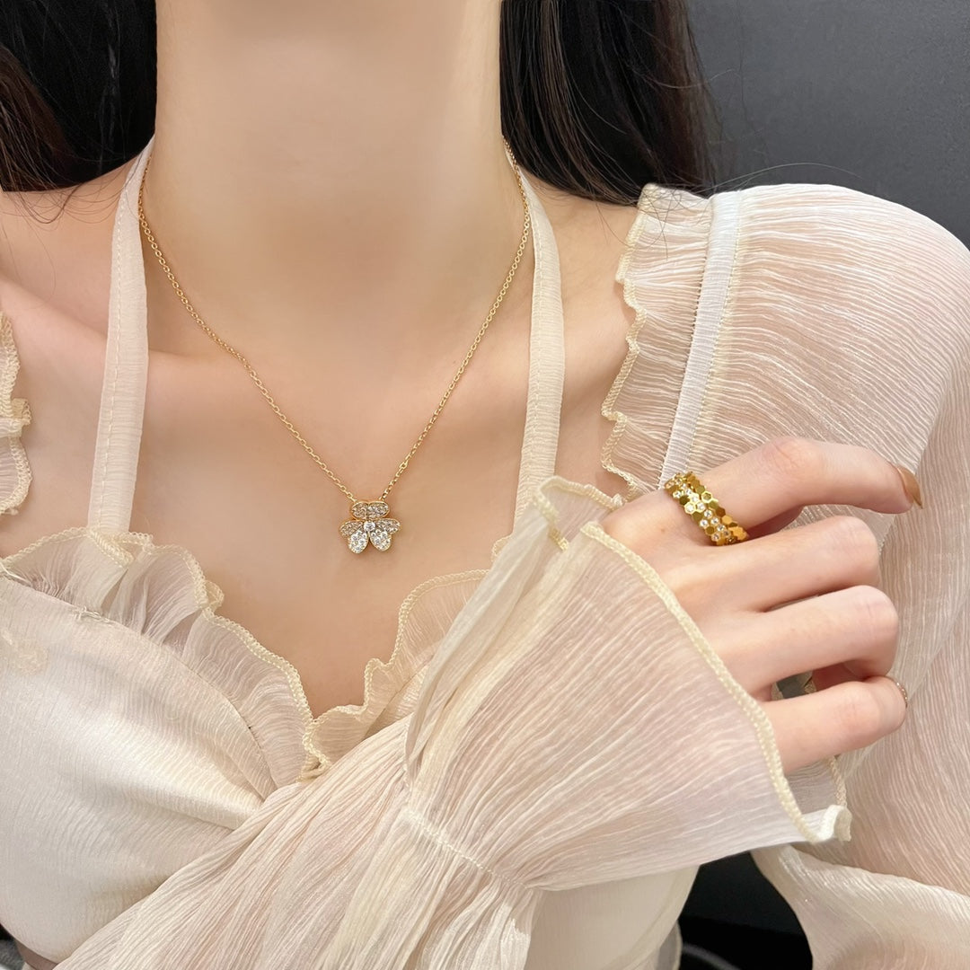 [Grace Jewelry]FLOWER DIAMOND NECKLACE