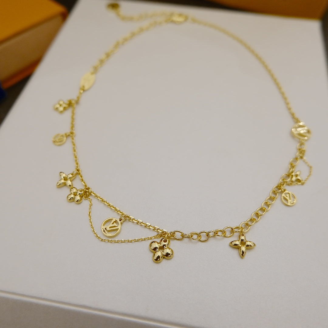 [Grace Jewelry]BLOOMING SUPPLE NECKLACE BRASS