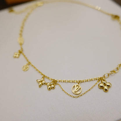 [Grace Jewelry]BLOOMING SUPPLE NECKLACE BRASS