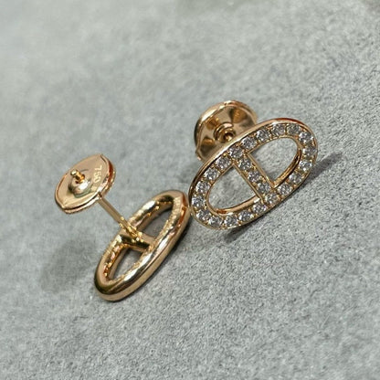 [Grace Jewelry]HM FULL DIAMOND PIG NOSE STUD EARRINGS