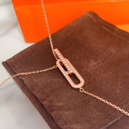 [Grace Jewelry]HM NECKLACE PLATINUM ROSE GOLD DIAMOND