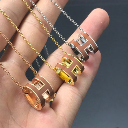 [Grace Jewelry]H NECKLACE BROWN