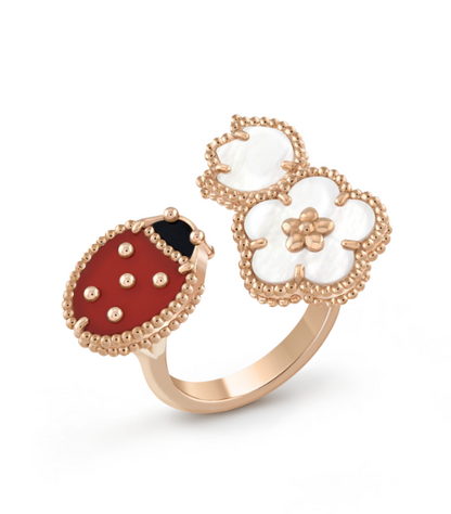 [Grace Jewelry]LUCKY 3 MOTIF ROSE GOLD RING