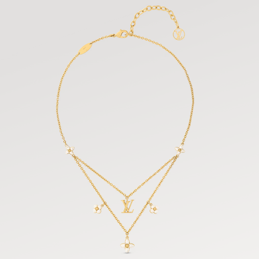 [Grace Jewelry]FLOWERGRAM GOLD MOP DOUBLE ROW NECKLACE