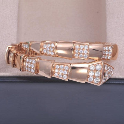 [Grace Jewelry]SERPENTI WIDE BRACELET PINK GOLD DIAMOND