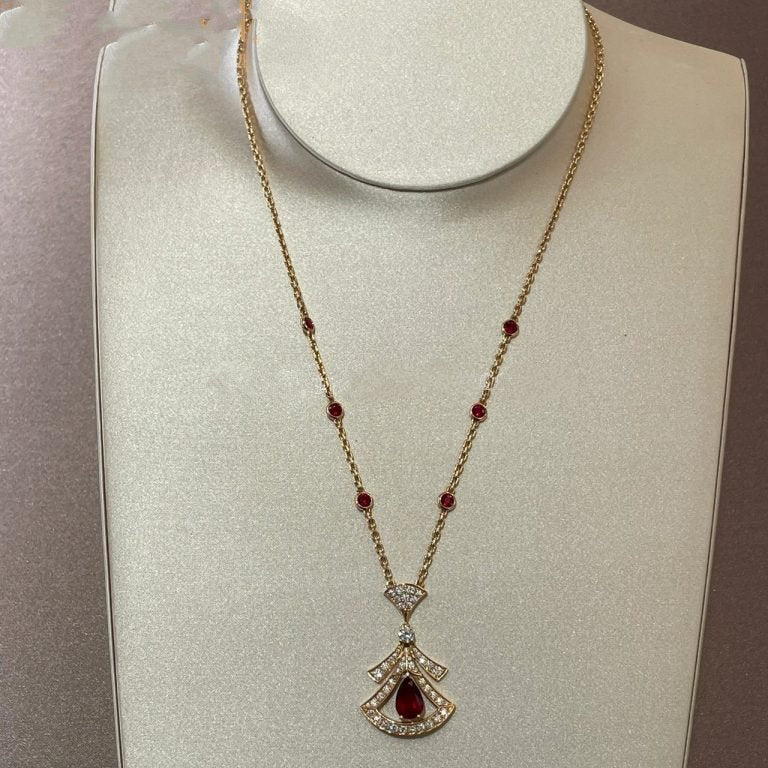 [Grace Jewelry]DREAM NECKLACE CARNELIAN DIAMOND PINK GOLD