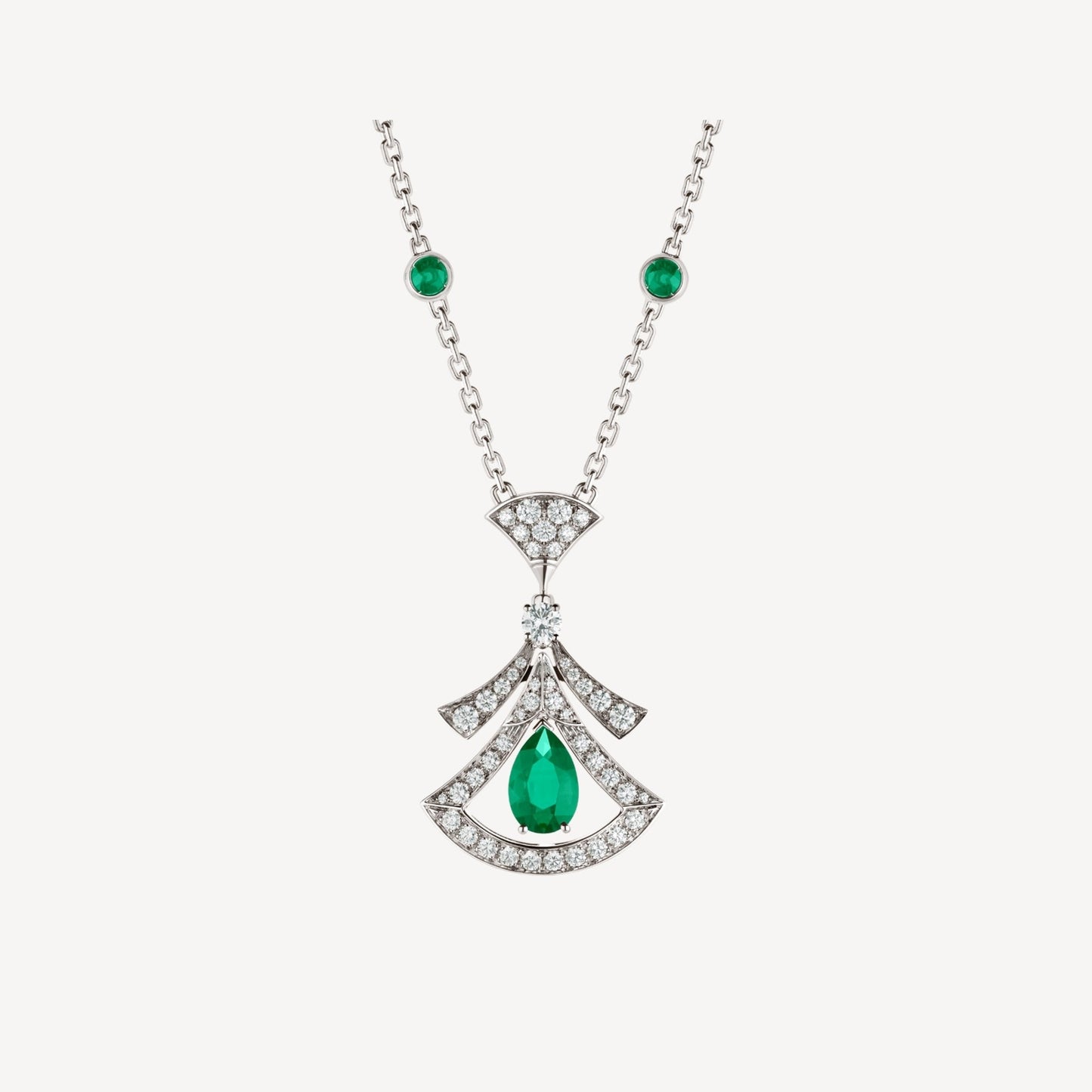 [Grace Jewelry]DREAM NECKLACE MALACHITE DIAMOND SILVER