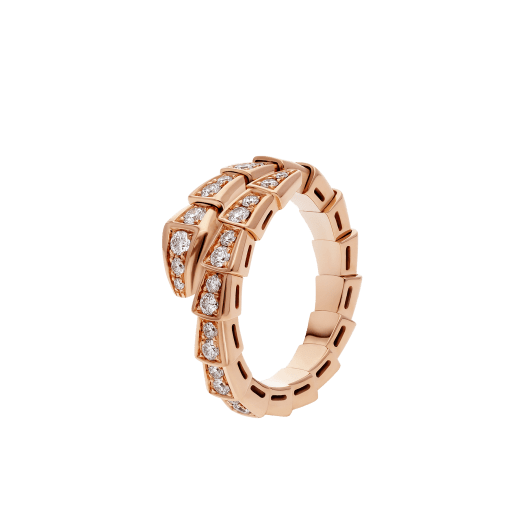 [Grace Jewelry]SERPENTI RING PINK GOLD DIAMOND PAVED 4MM