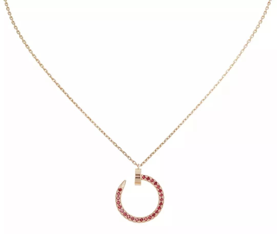 [Grace Jewelry]JUSTE NECKLACE PINK GOLD RED DIAMONDS