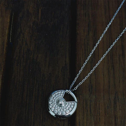 [Grace Jewelry]AMULETTE SILVER FULL DIAMOND NECKLACE