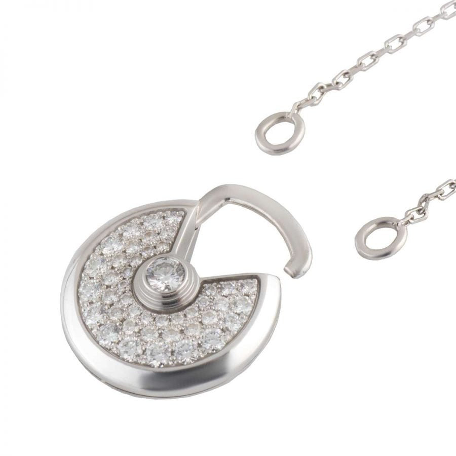 [Grace Jewelry]AMULETTE SILVER FULL DIAMOND NECKLACE