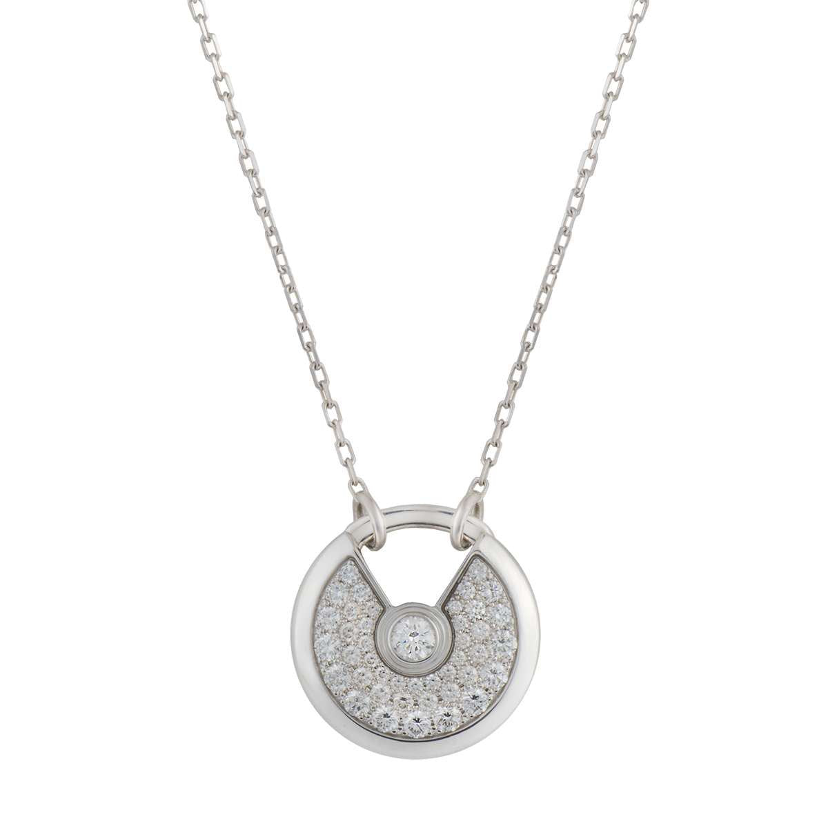 [Grace Jewelry]AMULETTE SILVER FULL DIAMOND NECKLACE