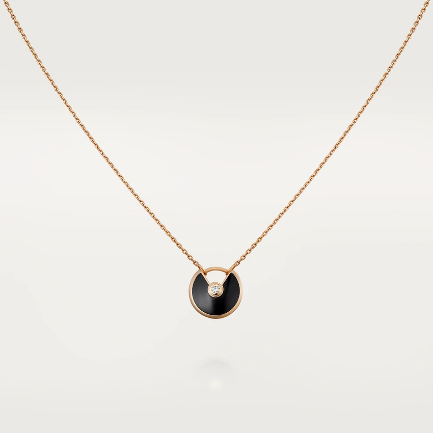 [Grace Jewelry]AMULETTE ROSE GOLD ONYX NECKLACE