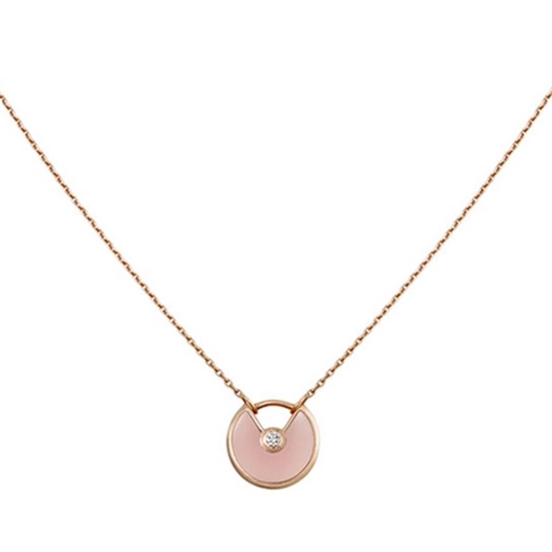 [Grace Jewelry]AMULETTE ROSE GOLD PINK MOP NECKLACE