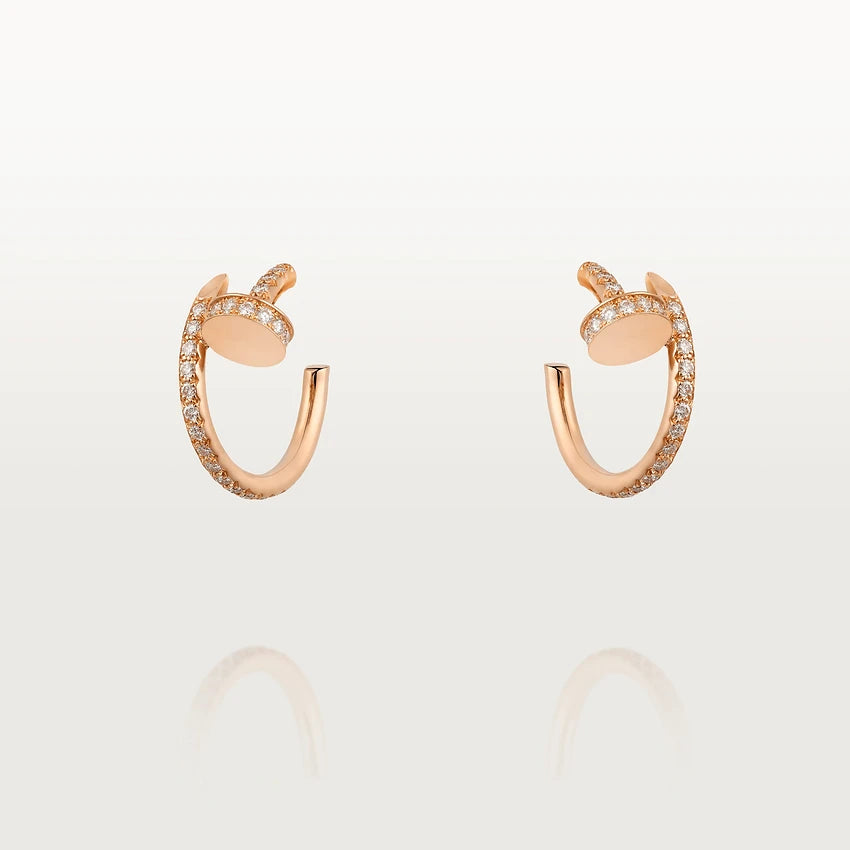 [Grace Jewelry]JUSTE EARRINGS 12.75MM PINK GOLD DIAMOND