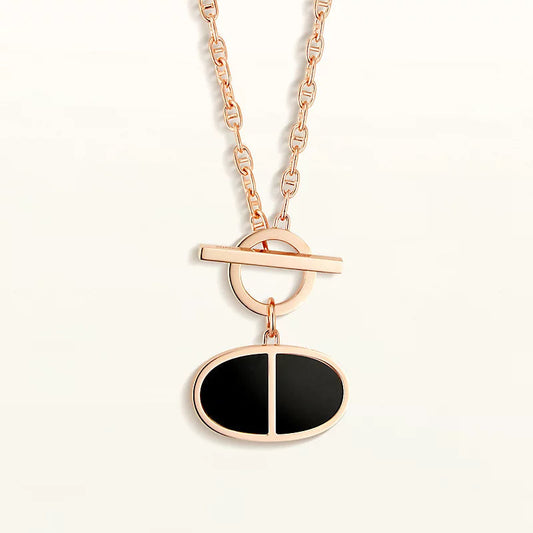 [Grace Jewelry]CHAINE VERSO BLACK CERAMIC NECKLACE