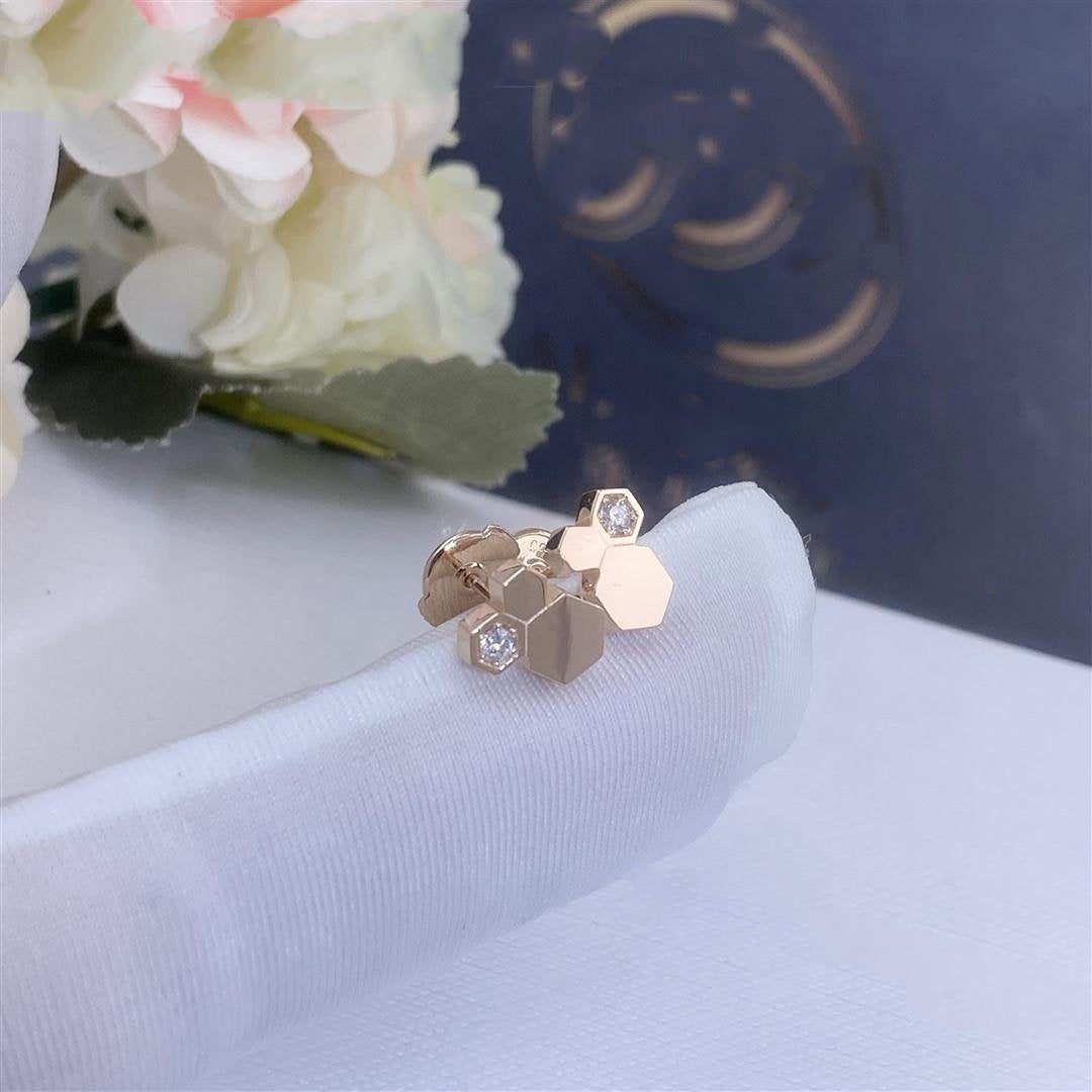 [Grace Jewelry]BEE LOVE PINK GOLD DIAMOND EARRINGS