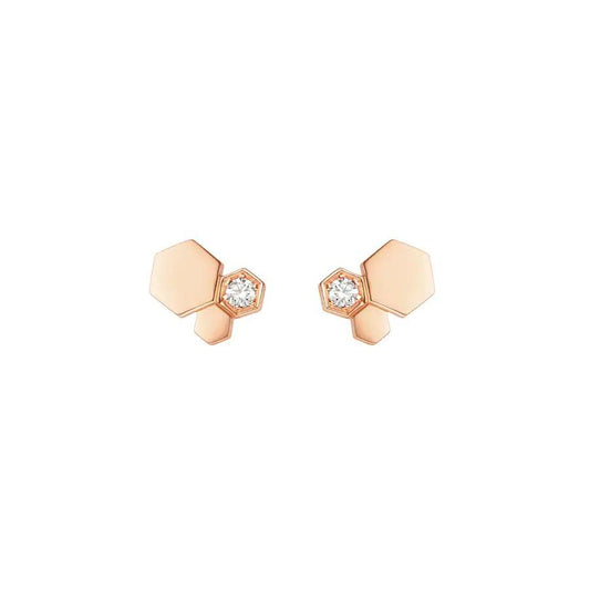 [Grace Jewelry]BEE LOVE PINK GOLD DIAMOND EARRINGS