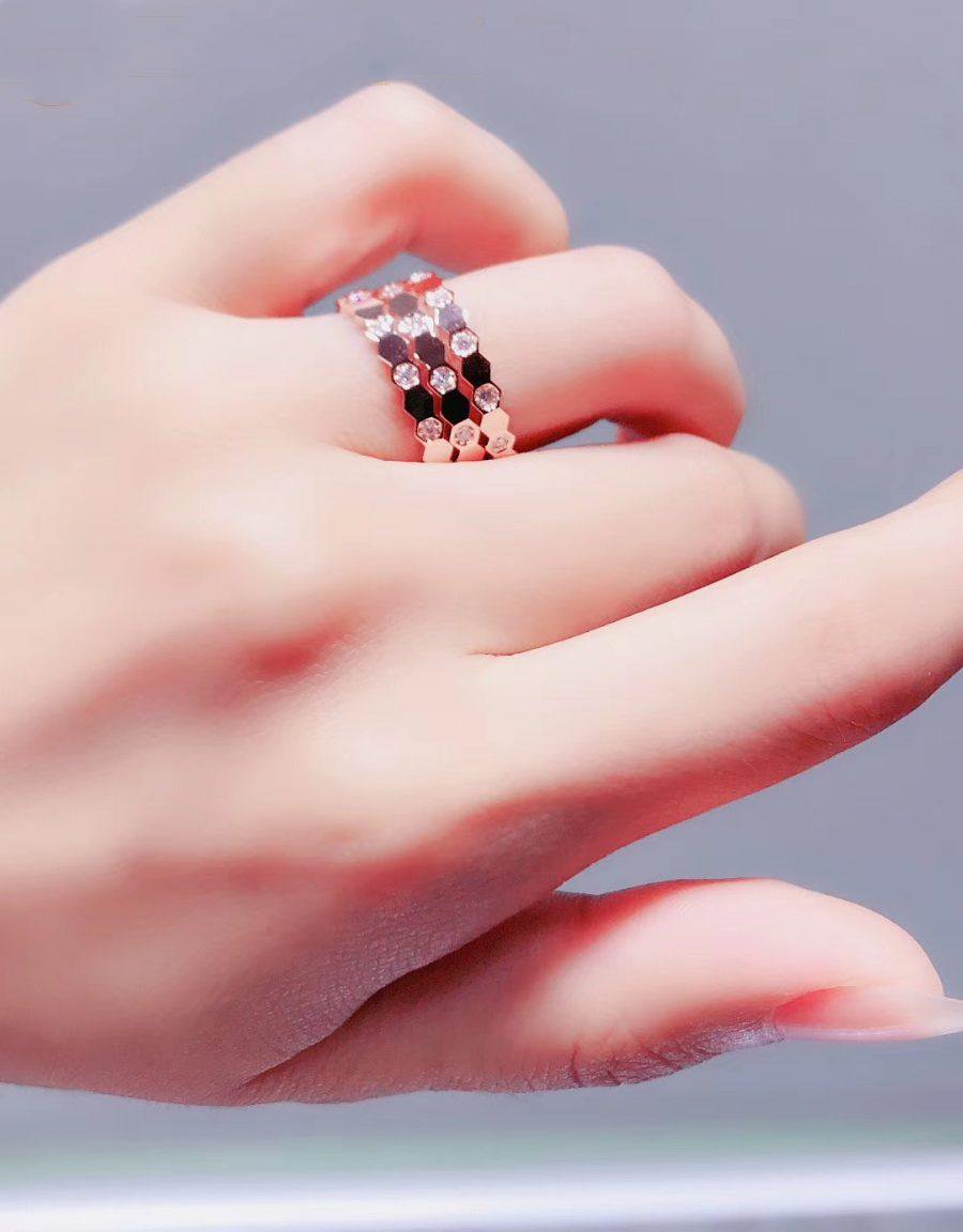 [Grace Jewelry]BEE LOVE RING PINK GOLD DIAMOND