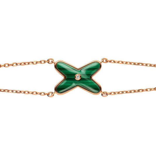 [Grace Jewelry]JEUX BRACELET MALACHITE PINK GOLD 1 DIAMOND