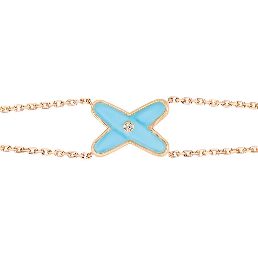 [Grace Jewelry]JEUX BRACELET TURQUOISE PINK GOLD 1 DIAMOND