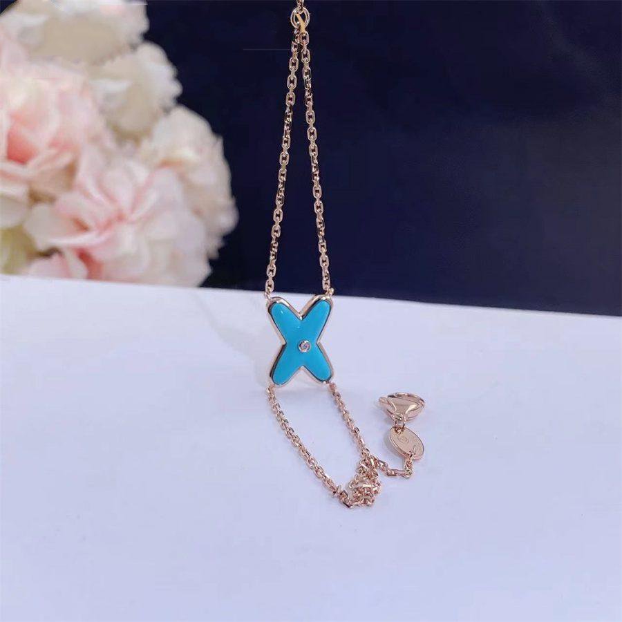 [Grace Jewelry]JEUX BRACELET TURQUOISE PINK GOLD 1 DIAMOND