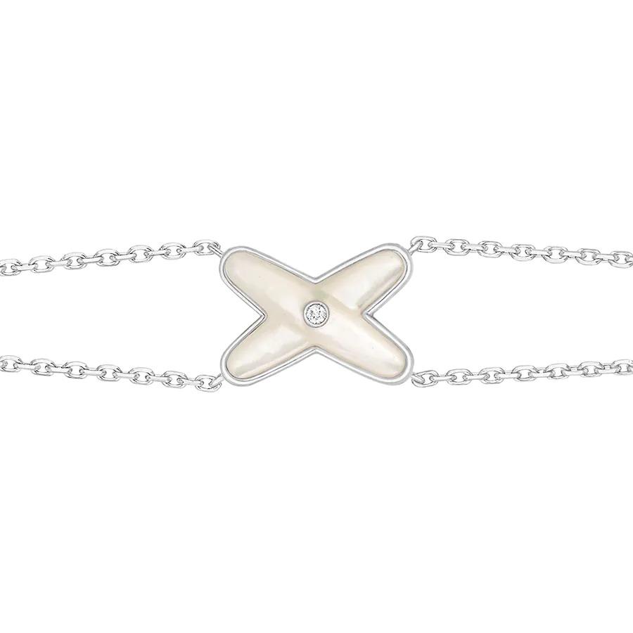 [Grace Jewelry]JEUX BRACELET WHITE MOP SILVER 1 DIAMOND