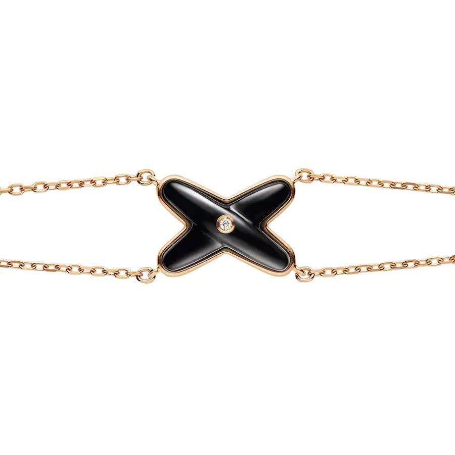 [Grace Jewelry]JEUX BRACELET ONYX PINK GOLD 1 DIAMOND