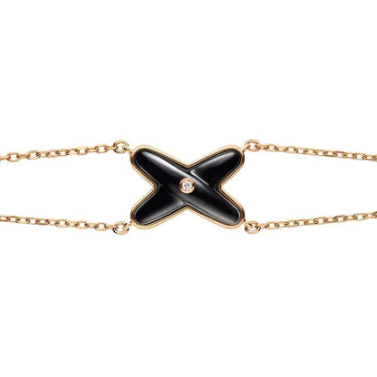 [Grace Jewelry]JEUX BRACELET ONYX PINK GOLD 1 DIAMOND