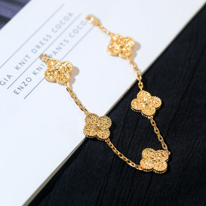 [Grace Jewelry]CLOVER 5 MOTIFS BRONZING BRACELET