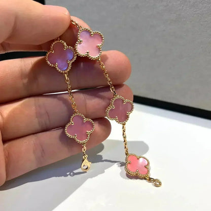 [Grace Jewelry]CLOVER 5 PINK MOP BRACELET