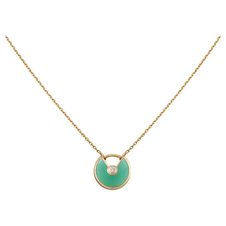 [Grace Jewelry]AMULETTE GOLD MALACHITE NECKLACE