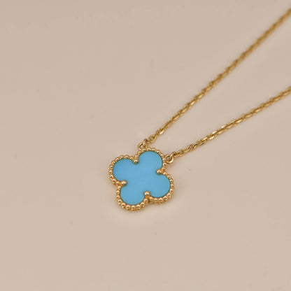 [Grace Jewelry]CLOVER 15MM VINTAGE TURQUOISE NECKLACE