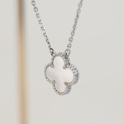 [Grace Jewelry]CLOVER  15MM WHITE MOTHER-OF-PEARL SILVER